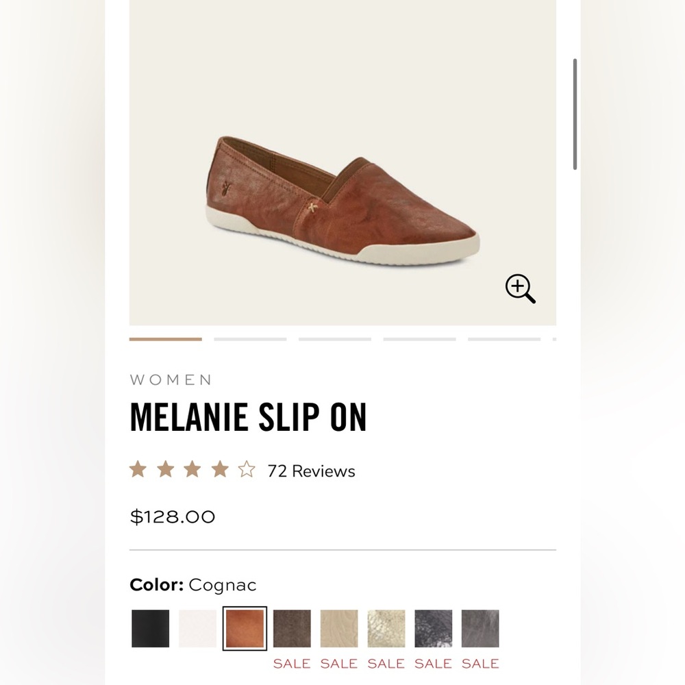 FRYE Melanie Slip On - Cognac - SZ 6M